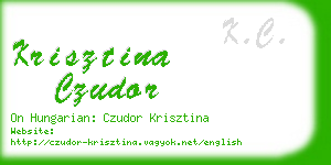 krisztina czudor business card